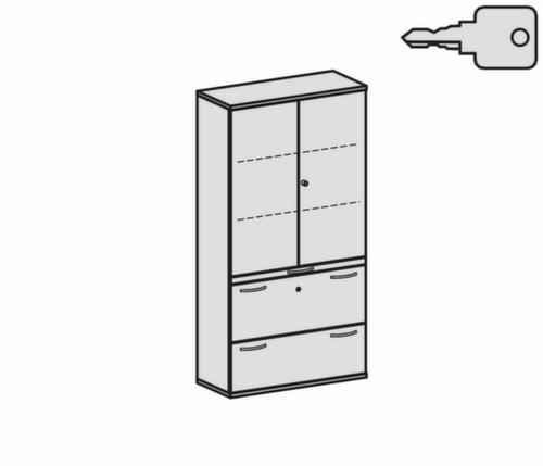 Gera Armoire combinée Pro, 3 hauteurs des classeurs