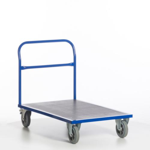 Rollcart Chariot à barre de poussée avec zone de chargement antidérapante, force 1200 kg, plateau longueur x largeur 2000 x 800 mm