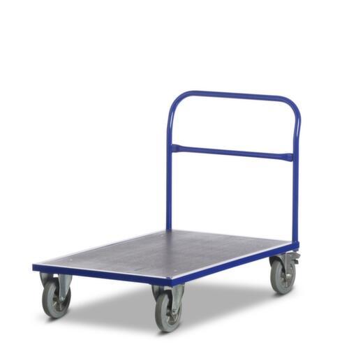 Rollcart Chariot à barre de poussée avec zone de chargement antidérapante, force 1200 kg, plateau longueur x largeur 1600 x 800 mm