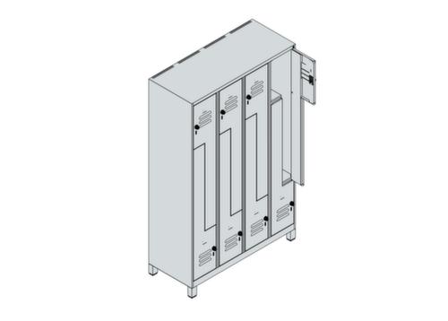 C+P Armoire vestiaire Z Classic Plus, largeur de compartiment 150/300 mm