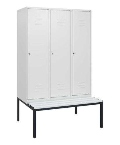 C+P Armoire vestiaire Classic Plus avec banc, largeur de compartiment 400 mm