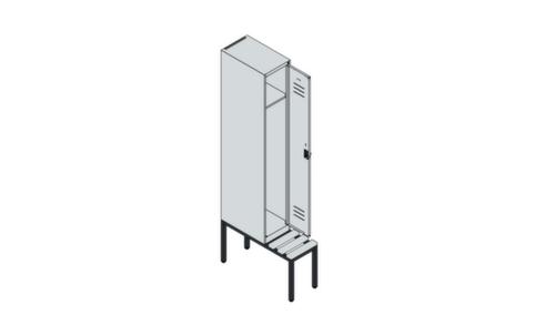 C+P Armoire vestiaire Classic Plus avec banc, largeur de compartiment 300 mm