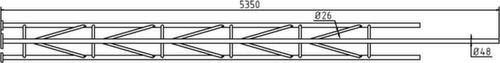 Schake Mât tubulaire en treillis, hauteur 5350 mm