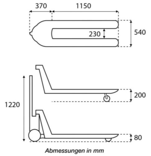 Transpalette Eco, 2500 kg force, polyuréthane/polyuréthane