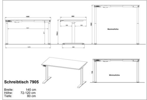 Bureau à hauteur réglable électriquement GW-MAILAND 7905