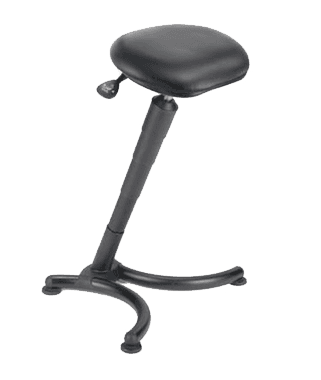 Stehhocker mit schräger Säule für bewegliches Sitzen bei Steharbeit